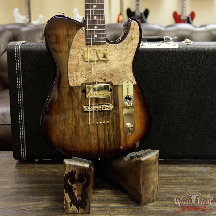 Suhr Custom Classic T HH Black Limba Body With Spalted Maple Pickguard Natural Burst - Image 13