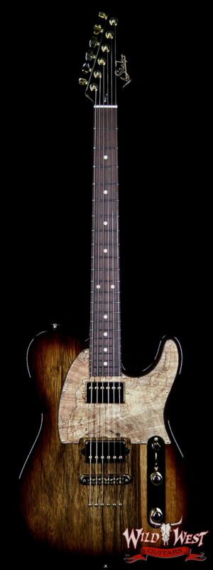 Suhr Custom Classic T HH Black Limba Body With Spalted Maple Pickguard Natural Burst