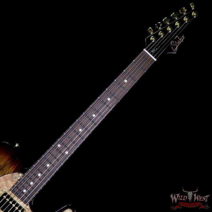 Suhr Custom Classic T HH Black Limba Body With Spalted Maple Pickguard Natural Burst - Image 9