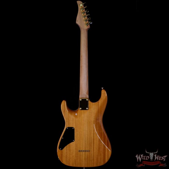 Suhr Custom Carve Top Standard Flame Maple Top Indian Rosewood Satin Neck String-Thru Bahama Blue - Image 5