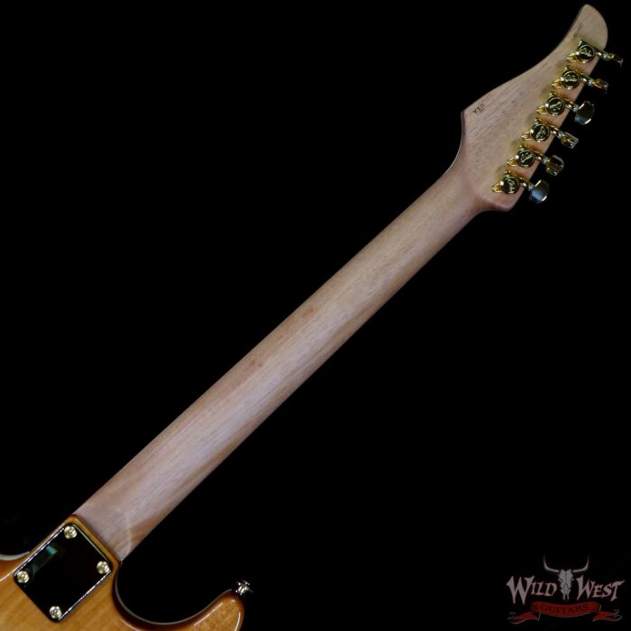 Suhr Custom Carve Top Standard Flame Maple Top Indian Rosewood Satin Neck String-Thru Bahama Blue - Image 6