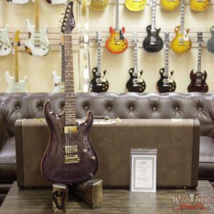 Suhr Select Custom Standard Arch Top HH 1-Piece Lacewood Top Cedar Body Natural Purple Burst - Image 6