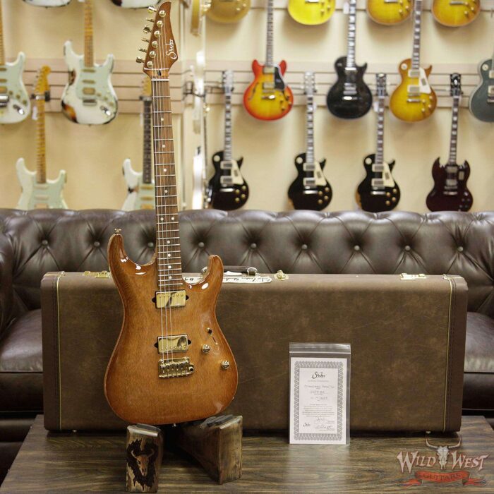 Suhr Select Custom Standard Arch Top HH 1-Piece Lacewood Top Cedar Body Natural Burst - Image 6