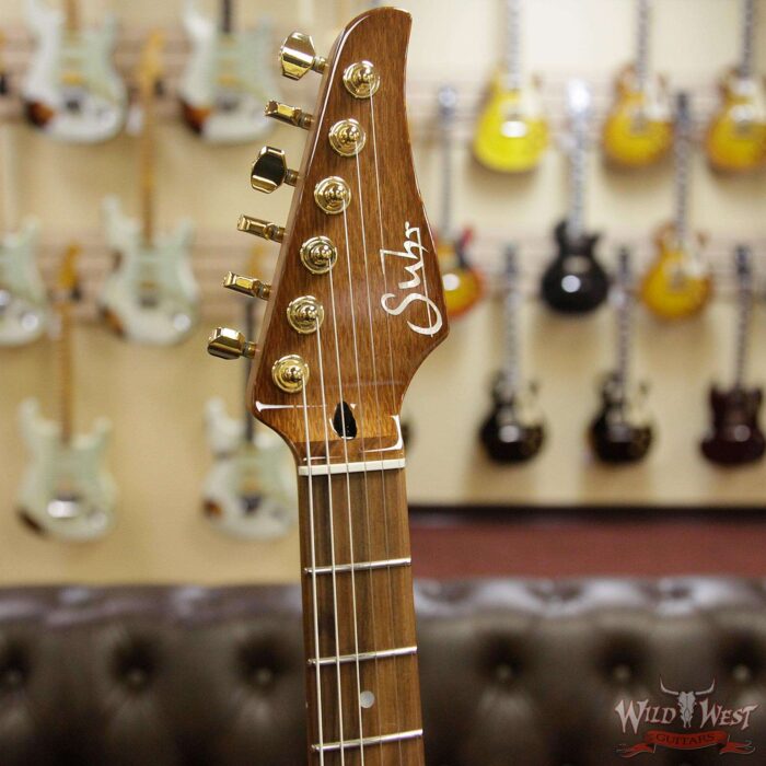 Suhr Select Custom Standard Arch Top HH 1-Piece Lacewood Top Cedar Body Natural Burst - Image 7