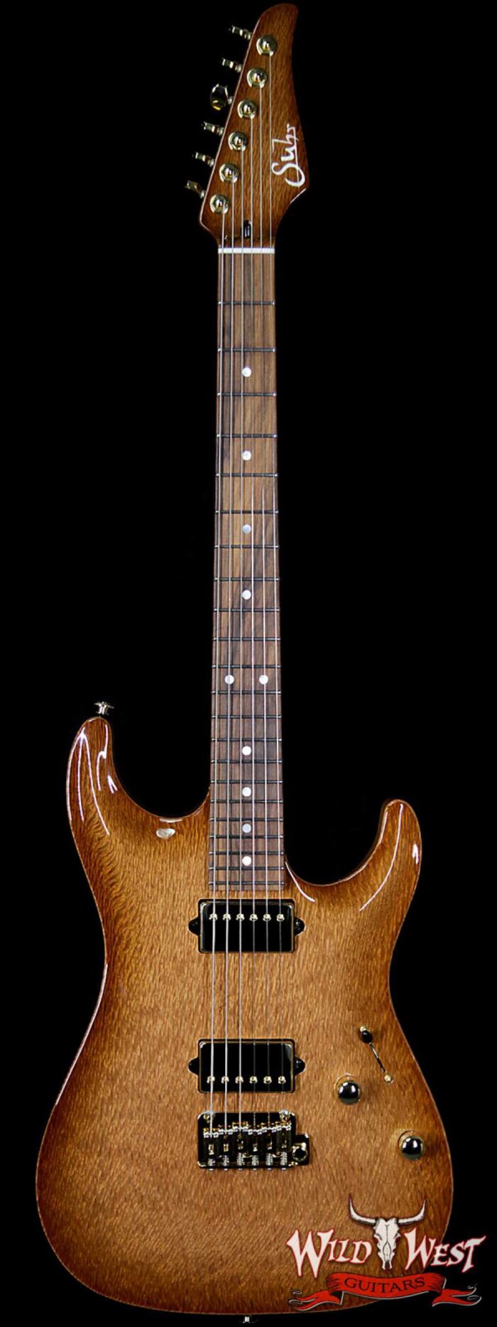 Suhr Select Custom Standard Arch Top HH 1-Piece Lacewood Top Cedar Body Natural Burst - Image 1