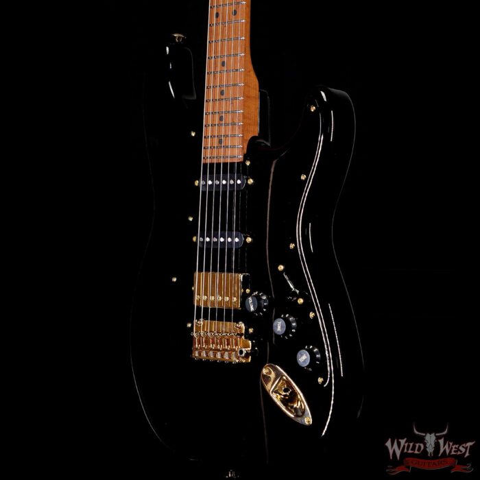 Suhr Mateus Asato Signature Series Guitar Classic S HSS 3A Roasted Birdseye Maple Black Gloss - Image 2