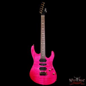 Suhr Custom Modern HSH Flame Maple Top Genuine Mahogany Body & Neck Indian Rosewood Fingerboard Magenta Pink 7.40 LBS - Image 3