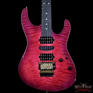 Suhr Modern HSH Floyd Hand Selected Flame Top Roasted Maple Neck Reverse Head Raspberry Burst (Custom Color) - Image 3