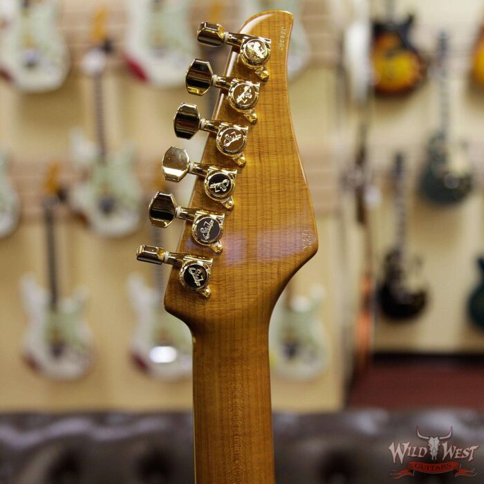 Suhr Modern HSH Floyd Hand Selected Flame Top Roasted Maple Neck Reverse Head Raspberry Burst (Custom Color) - Image 10