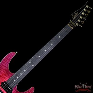 Suhr Modern HSH Floyd Hand Selected Flame Top Roasted Maple Neck Reverse Head Raspberry Burst (Custom Color) - Image 9