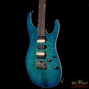 Suhr Custom Modern Set Neck HSH Flame Maple Top Indian Rosewood Fingerboard with Blower Switch Bahama Blue - Image 2