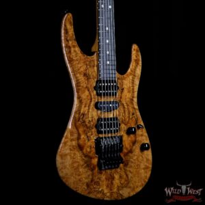 Suhr Modern HSH Floyd Hand Selected Spalted Maple Top Roasted Maple Neck Ebony Board Reverse Head Natural - Image 4