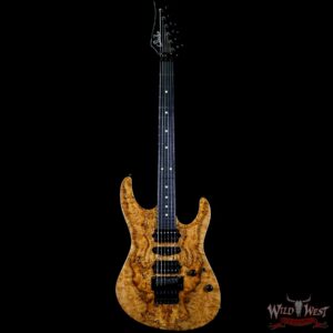 Suhr Modern HSH Floyd Hand Selected Spalted Maple Top Roasted Maple Neck Ebony Board Reverse Head Natural - Image 5