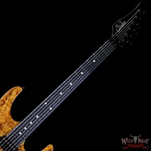 Suhr Modern HSH Floyd Hand Selected Spalted Maple Top Roasted Maple Neck Ebony Board Reverse Head Natural - Image 7