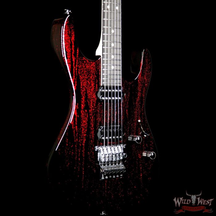 Suhr Modern Alder HH Floyd Ebony Fretboard Red Sparkle Drip - Image 4