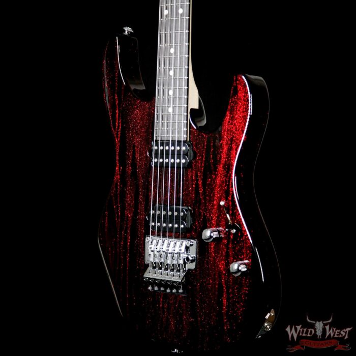 Suhr Modern Alder HH Floyd Ebony Fretboard Red Sparkle Drip - Image 2