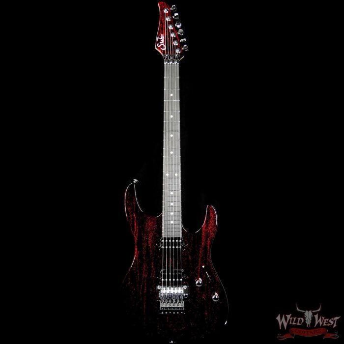 Suhr Modern Alder HH Floyd Ebony Fretboard Red Sparkle Drip - Image 5