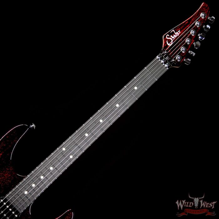 Suhr Modern Alder HH Floyd Ebony Fretboard Red Sparkle Drip - Image 9