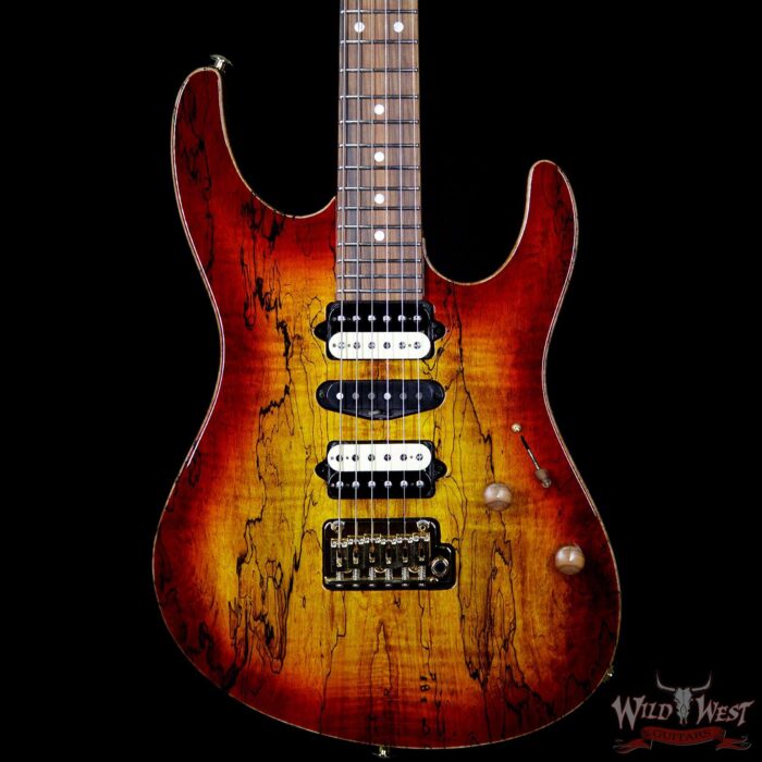 Suhr Modern Spalted Maple Top Pau Ferro Fretboard Aged Cherry Burst - Image 3