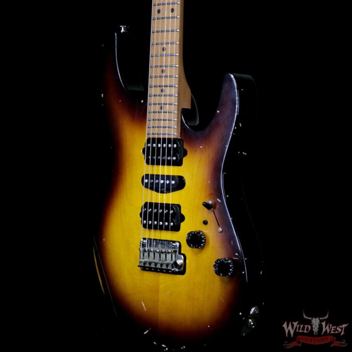 Suhr Modern Antique HSH Medium Blower Switch Aged Roasted Quarter-sawn Maple Neck 2 Tone Tobacco Burst - Image 2