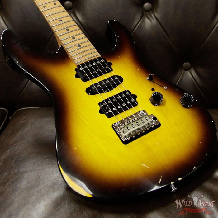 Suhr Modern Antique HSH Medium Blower Switch Aged Roasted Quarter-sawn Maple Neck 2 Tone Tobacco Burst - Image 12