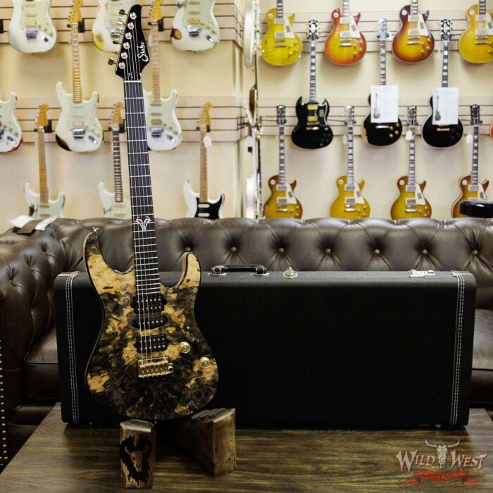 Suhr Modern HSH Burl Buckeye Top Ebony Fretboard Natural - Image 12