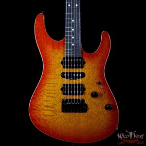 Suhr Select Custom Modern Carve Top HSH 1-Piece Lacewood Top Cedar Body Cherry Burst - Image 4