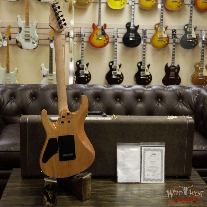 Suhr Select Custom Modern Carve Top HSH 1-Piece Lacewood Top Cedar Body Cherry Burst - Image 11