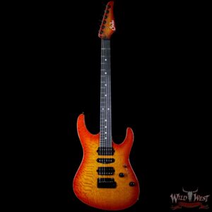 Suhr Select Custom Modern Carve Top HSH 1-Piece Lacewood Top Cedar Body Cherry Burst - Image 3