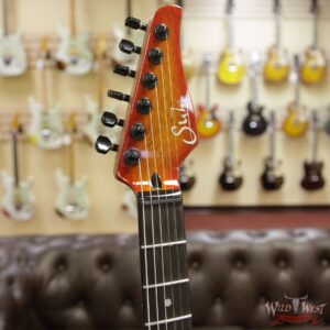 Suhr Select Custom Modern Carve Top HSH 1-Piece Lacewood Top Cedar Body Cherry Burst - Image 9