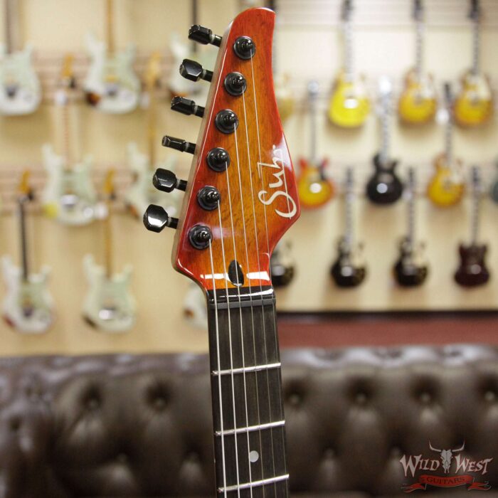 Suhr Select Custom Modern Carve Top HSH 1-Piece Lacewood Top Cedar Body Cherry Burst - Image 9
