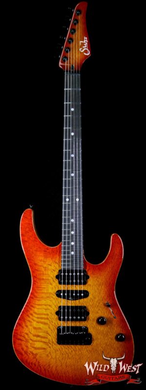 Suhr Select Custom Modern Carve Top HSH 1-Piece Lacewood Top Cedar Body Cherry Burst