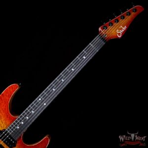 Suhr Select Custom Modern Carve Top HSH 1-Piece Lacewood Top Cedar Body Cherry Burst - Image 6