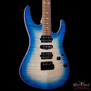 Suhr Modern HSH Flame Top Basswood Body Quartersawn Maple Neck Pau Ferro Fretboard Trans Blue Burst - Image 4