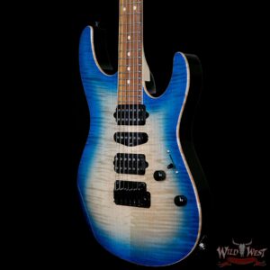 Suhr Modern HSH Flame Top Basswood Body Quartersawn Maple Neck Pau Ferro Fretboard Trans Blue Burst - Image 2