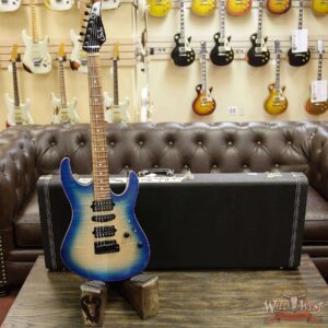 Suhr Modern HSH Flame Top Basswood Body Quartersawn Maple Neck Pau Ferro Fretboard Trans Blue Burst - Image 12