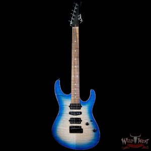 Suhr Modern HSH Flame Top Basswood Body Quartersawn Maple Neck Pau Ferro Fretboard Trans Blue Burst - Image 5