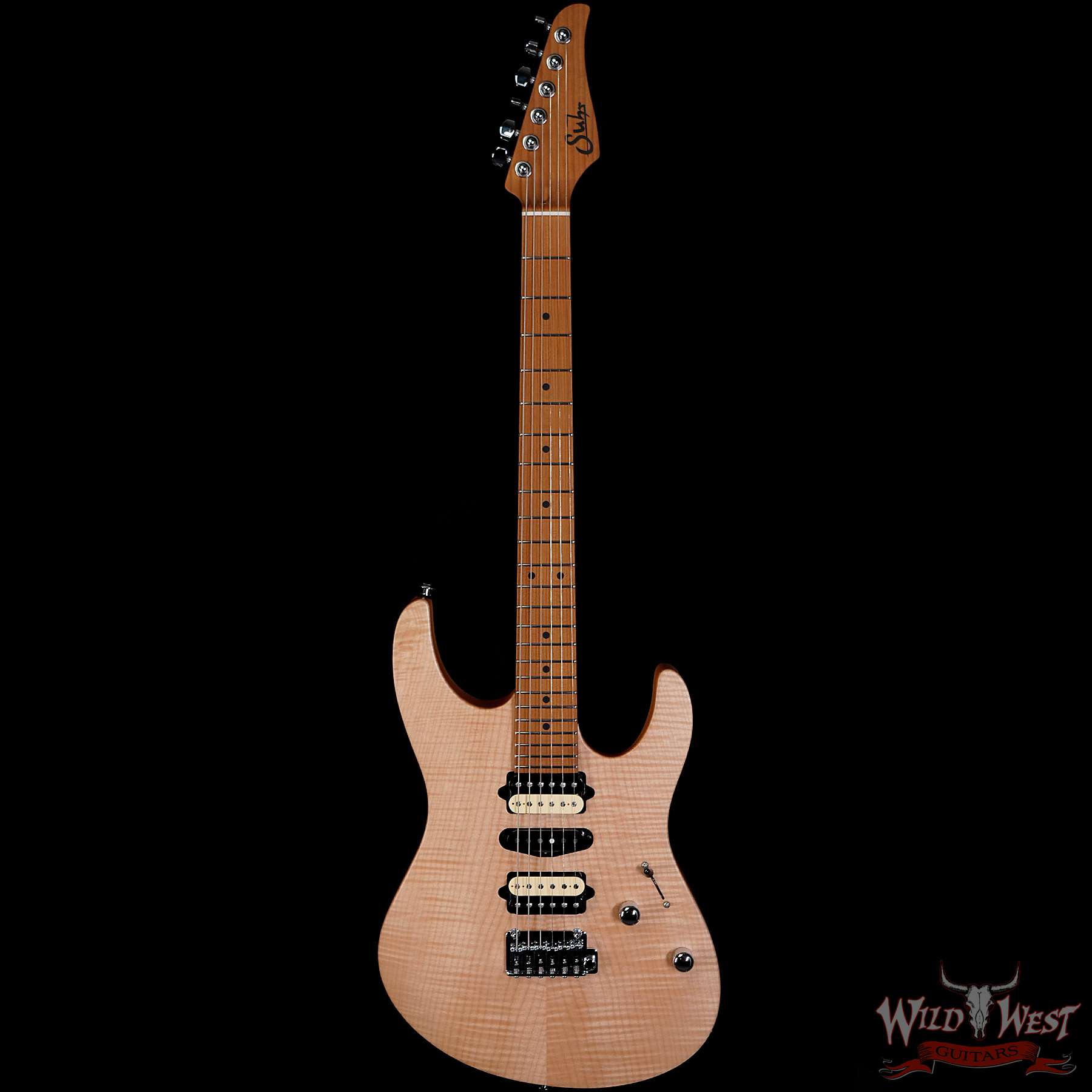 suhr-modernltdsatin-js1k9g-f__wwg.jpg Suhr 2020 Limited Edition Modern HSH Satin Flame Top Honey Natural - Image 3
