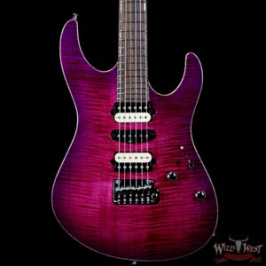 Suhr Custom Modern Set Neck HSH Flame Top Mahogany Neck Indian Rosewood Board Rasberry Burst (Custom Color) Blower Switch - Image 2