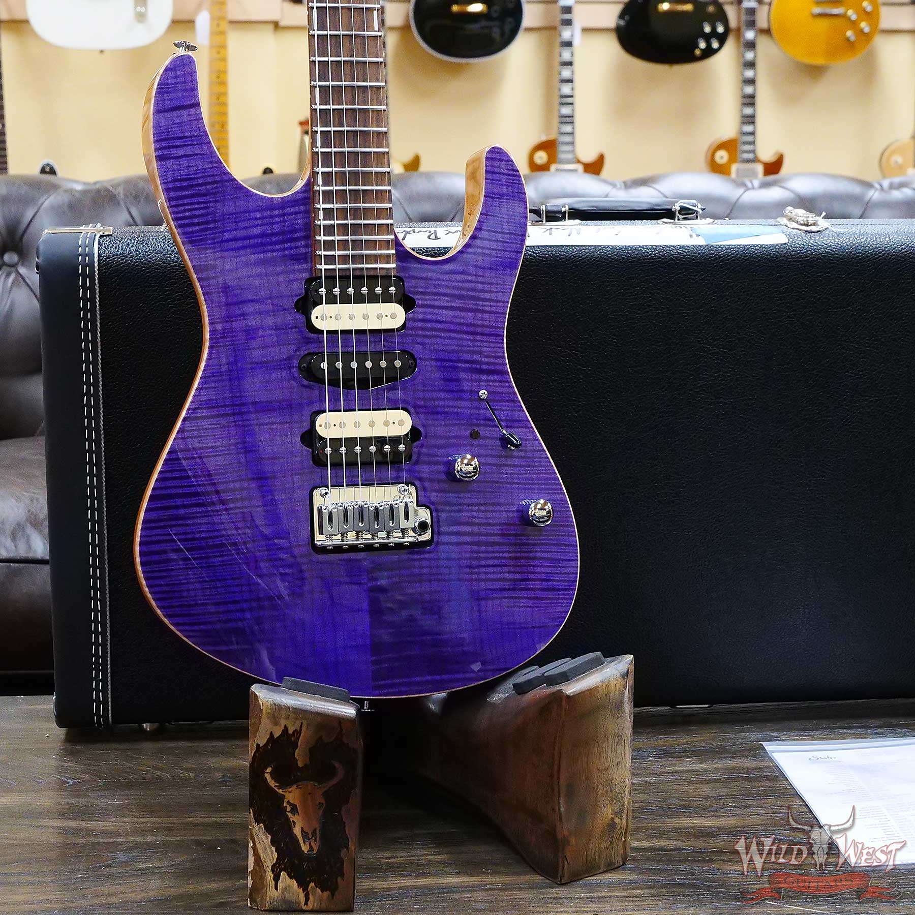 suhr-modernsetneck-transpurple-js5l2u-d2__wwg.jpg Suhr Custom Modern Set Neck HSH Flame Maple Top Indian Rosewood Fingerboard Trans Purple w/ Blower Switch - Image 9