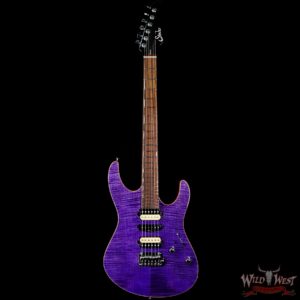 Suhr Custom Modern Set Neck HSH Flame Maple Top Indian Rosewood Fingerboard Trans Purple w/ Blower Switch - Image 3