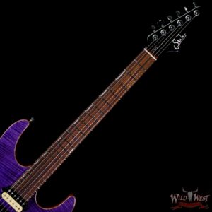 Suhr Custom Modern Set Neck HSH Flame Maple Top Indian Rosewood Fingerboard Trans Purple w/ Blower Switch - Image 5