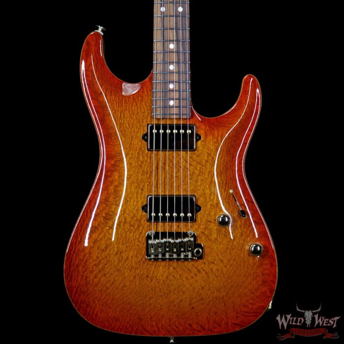 Suhr Select Custom Standard Arch Top HH 1-Piece Lacewood Top Cedar Body Cherry Burst - Image 4