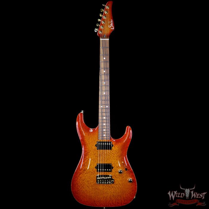Suhr Select Custom Standard Arch Top HH 1-Piece Lacewood Top Cedar Body Cherry Burst - Image 3