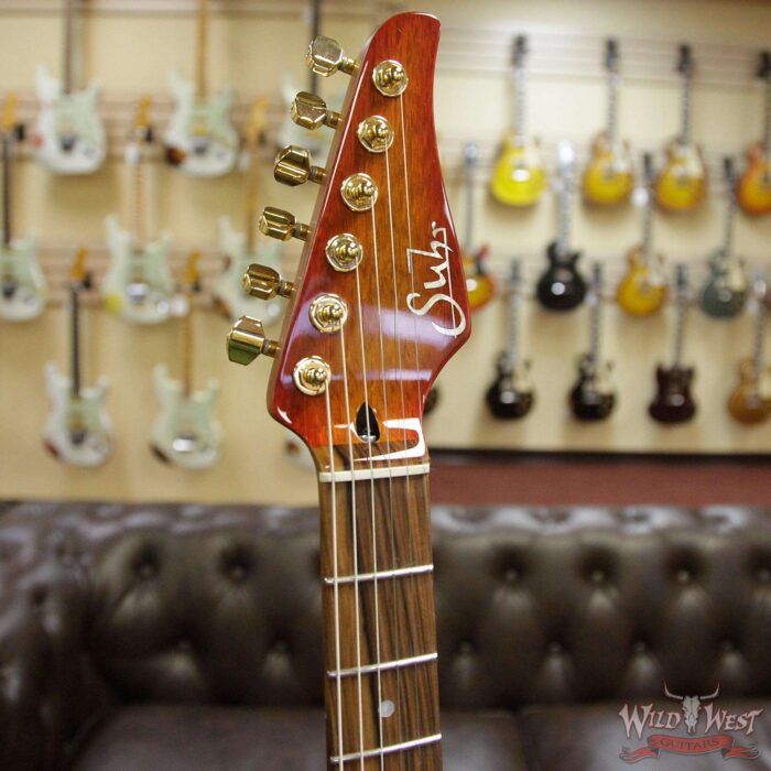 Suhr Select Custom Standard Arch Top HH 1-Piece Lacewood Top Cedar Body Cherry Burst - Image 9