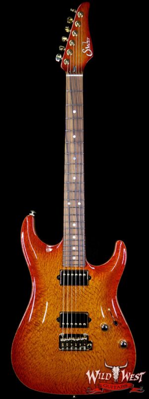 Suhr Select Custom Standard Arch Top HH 1-Piece Lacewood Top Cedar Body Cherry Burst