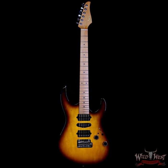 Suhr Custom Modern Antique HSH Rear Rout Roasted Maple Neck Light Aged 2 Tone Tobacco Burst 7.30 lbs - Image 3