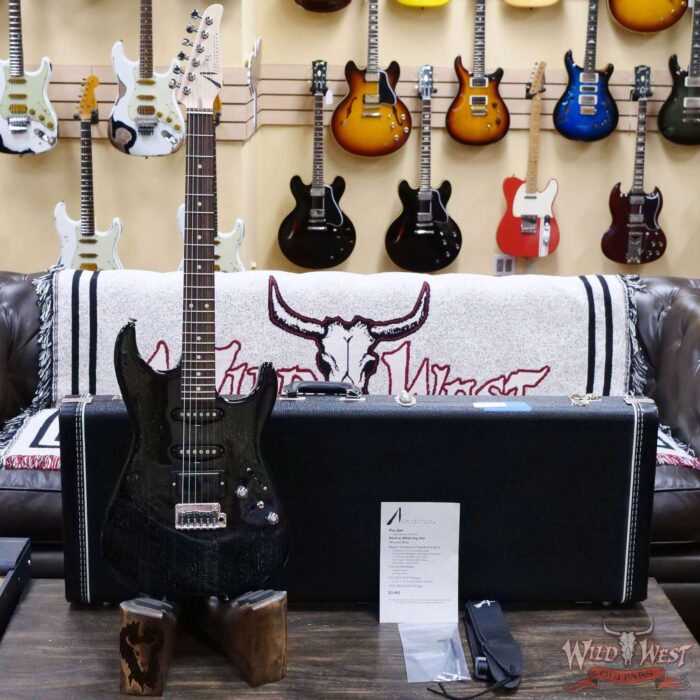 2020 Tom Anderson Am Pro HSS Maple Neck Rosewood Fingerboard Black w/ White Dog Hair - Image 6