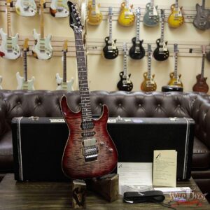 Tom Anderson Angel HSH Schaller Flame Top Chocolate Maple Neck Rosewood Board Natural Black to T-Red Burst with Binding - Image 11