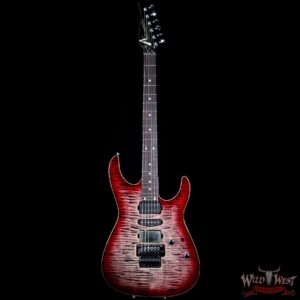 Tom Anderson Angel HSH Schaller Flame Top Chocolate Maple Neck Rosewood Board Natural Black to T-Red Burst with Binding - Image 4